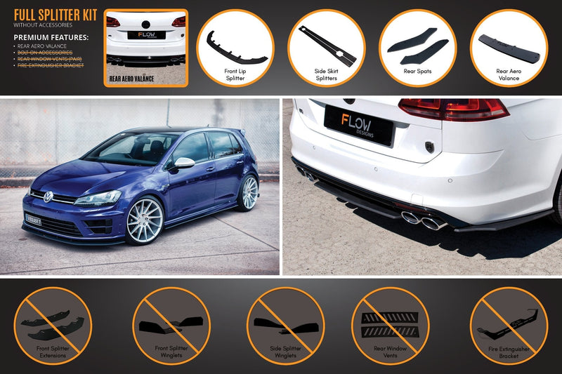 Flow Designs Full Lip Splitter Set | Golf R MK7 Wagon