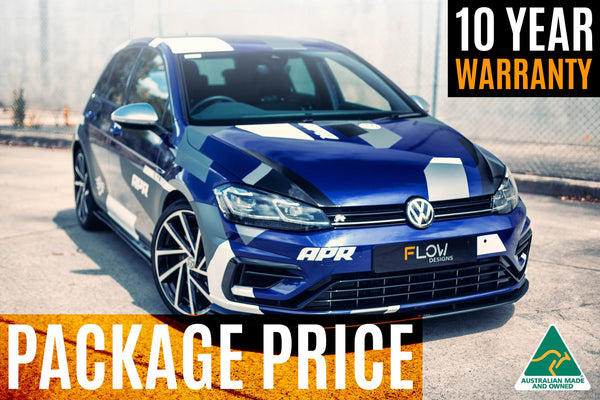 FLOW DESIGNS FULL LIP SPLITTER SET WITH REAR VALANCE & FAIRING | GOLF R MK7.5